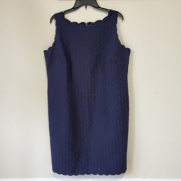 Talbots Dresses & Skirts - NWT Talbots navy jacquard sheath dress Plus 14W
